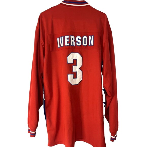Vintage Mitchell & Ness Hardwood Classics 76ers Allen Iverson Warm Up Jacket XL - Picture 2 of 13